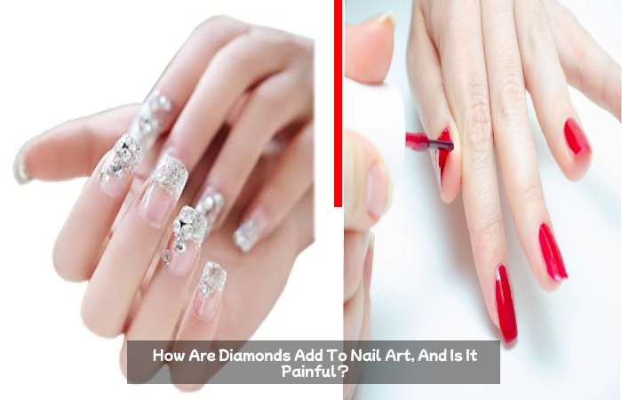 Red Acrylic Nails With Diamonds (1)