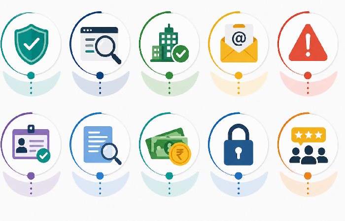 visual checklist icons for verifying job websites safely