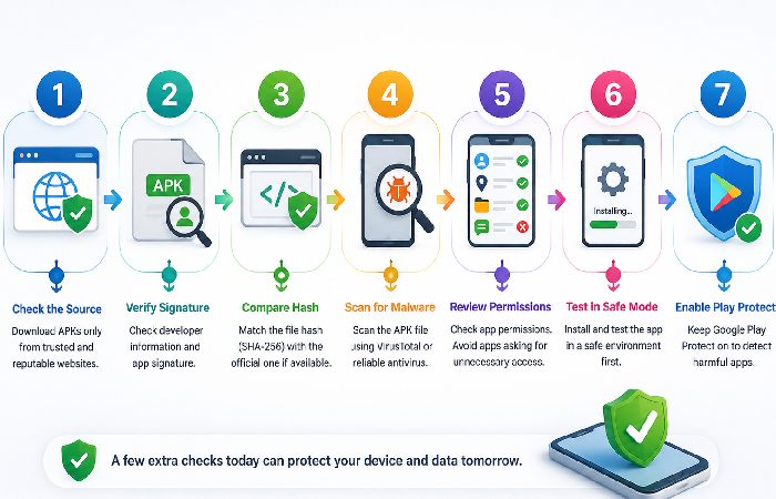 Visual steps for checking APK safety before installation