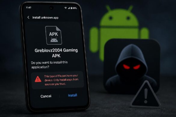 Android phone showing unknown APK installation warning screen