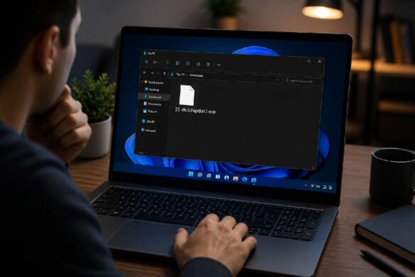 suspicious file name on laptop screen security concern