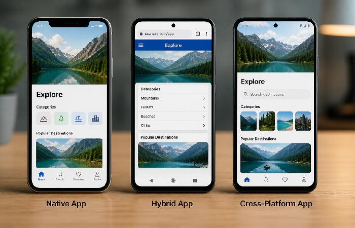 native hybrid and cross platform app interface comparison