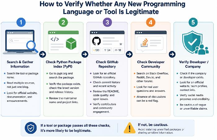 process of verifying programming tools authenticity