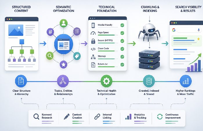Structured SEO and semantic optimization workflow